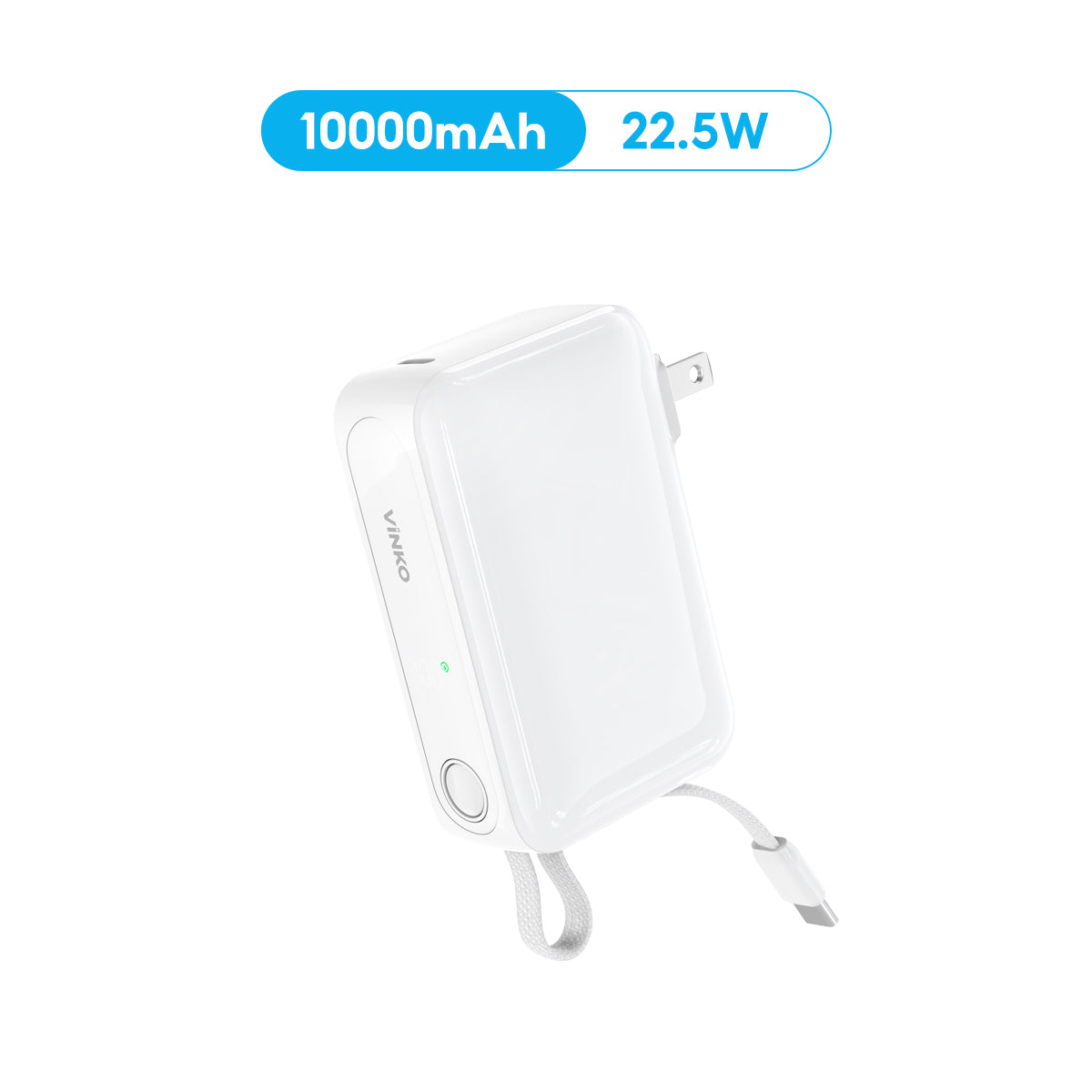 VINKO V13 10000mAh 22.5W 3-in-1 PD QC3.0 with Type-C Line