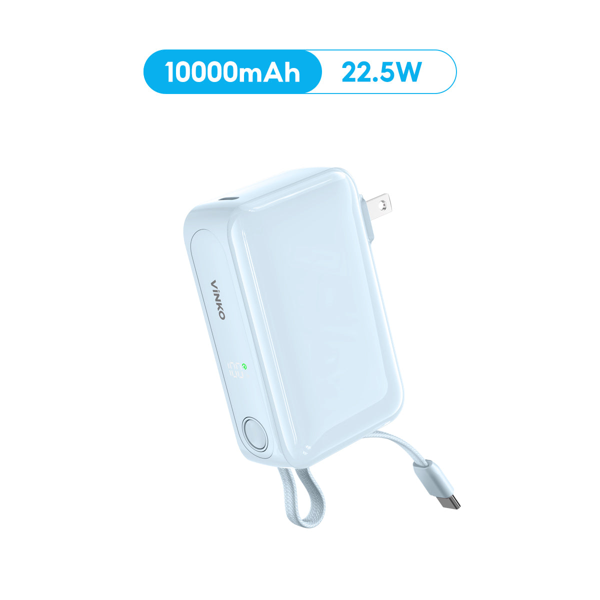 VINKO V13 10000mAh 22.5W 3-in-1 PD QC3.0 with Type-C Line