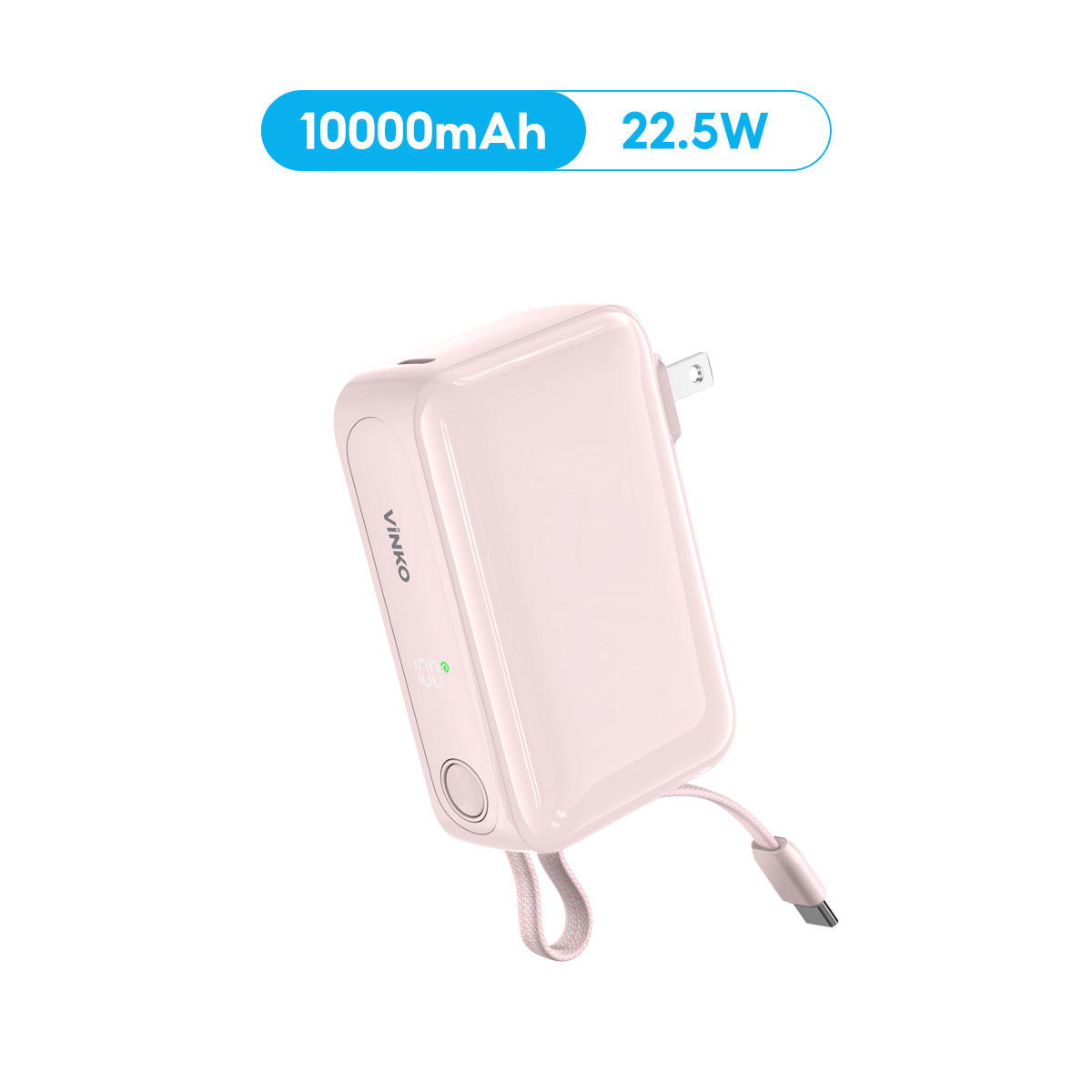 VINKO V13 10000mAh 22.5W 3-in-1 PD QC3.0 with Type-C Line