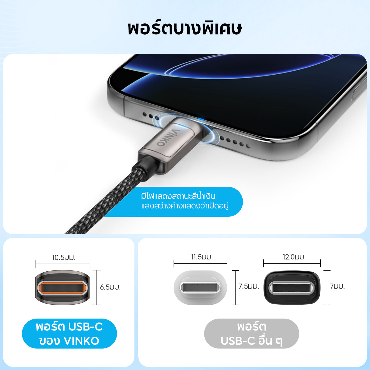 VINKO 240W Type C to C Cable USB-C Fast Charging