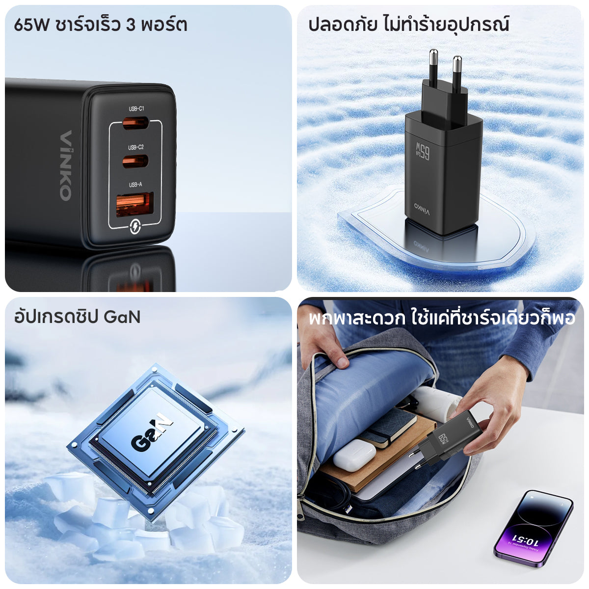 VINKO Charger 65W GaN Charger