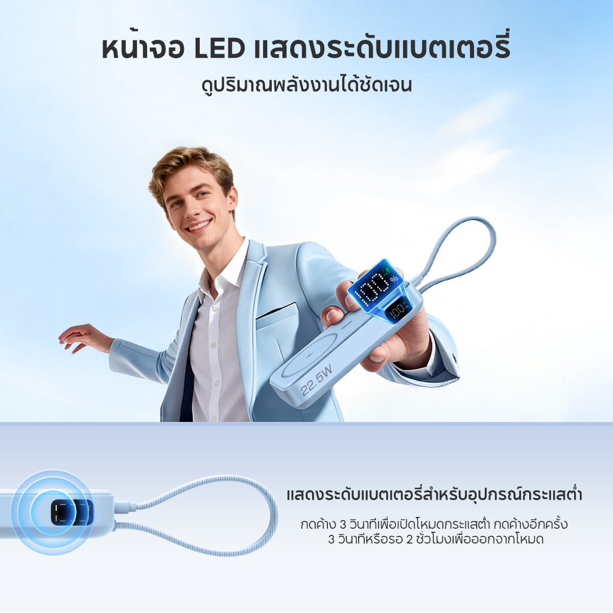 Vinko V12 10000mAh Magnetic Powebank PD22.5W with Type-C Line