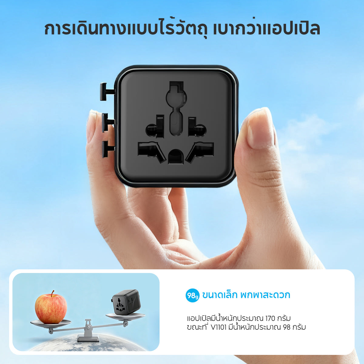 VINKO Mini Travel Adapter 100-250V Universal Charger
