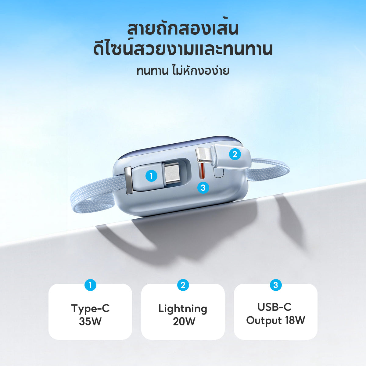 [CCC&มอก.] VINKO V9 Pro PD35W Powerbank 10000mAh Type-C, Lightning for iPhone / Samsung / Android