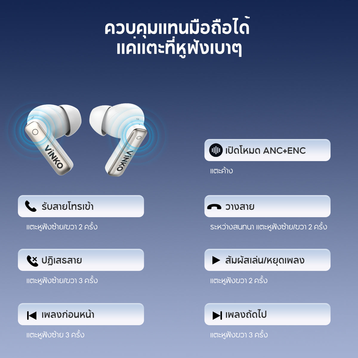 VINKO S10 Pro NC TWS Bluetooth 6.0 ANC+ENC AI Noise Cancellation