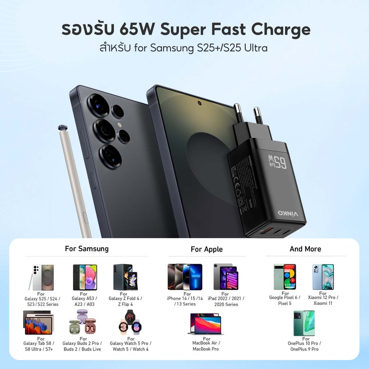 VINKO Charger 65W GaN Charger