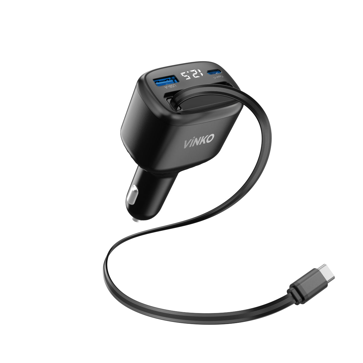 Vinko KV-1 100W Car Charger USB/Type C Suitable for Samsung, Apple, Xiaomi, OPPO, VIVO